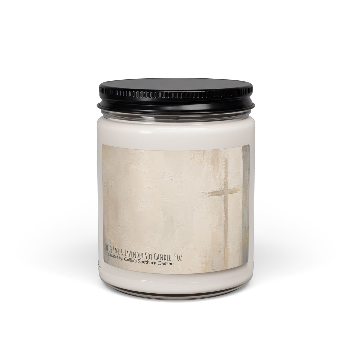 Soy Candle 9oz — Subtle Cross Faith Scented Candle (Inspirational Home Gift)