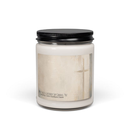 Soy Candle 9oz — Subtle Cross Faith Scented Candle (Inspirational Home Gift)