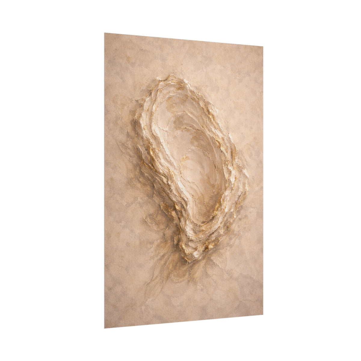 Abstract Oyster Shell Neutral Tones — Organic Beige Textured Wall Art