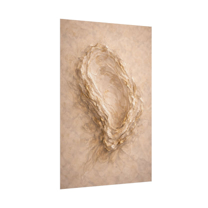 Abstract Oyster Shell Neutral Tones — Organic Beige Textured Wall Art