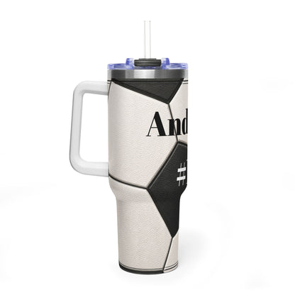Personalized Soccer Tumbler – 40 oz Name &amp; Number Travel Cup