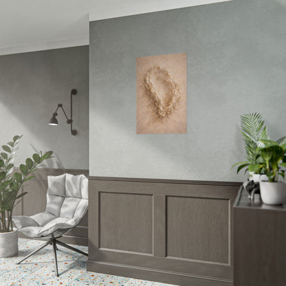 Abstract Oyster Shell Neutral Tones — Organic Beige Textured Wall Art