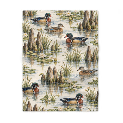 Wood Duck Pond Baby Blanket – Southern Wetlands 30" × 40"
