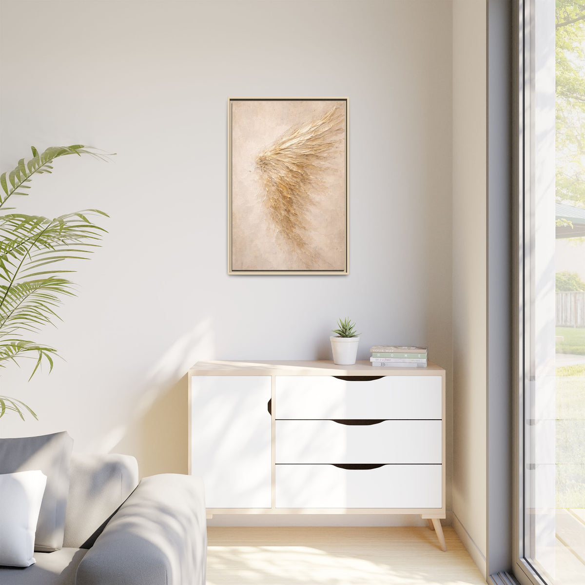 Abstract Angel Wing Framed Canvas Wall Art