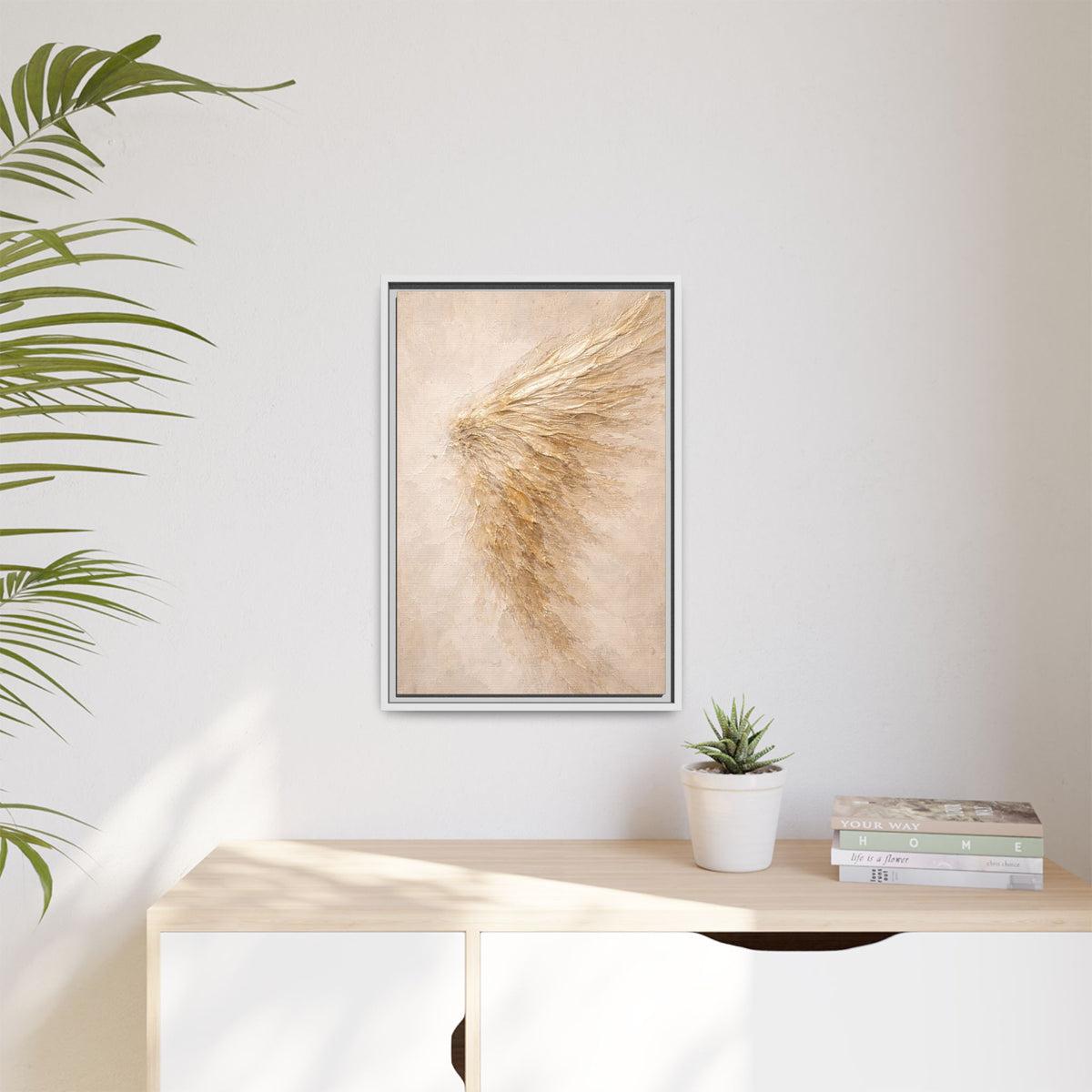 Abstract Angel Wing Framed Canvas Wall Art