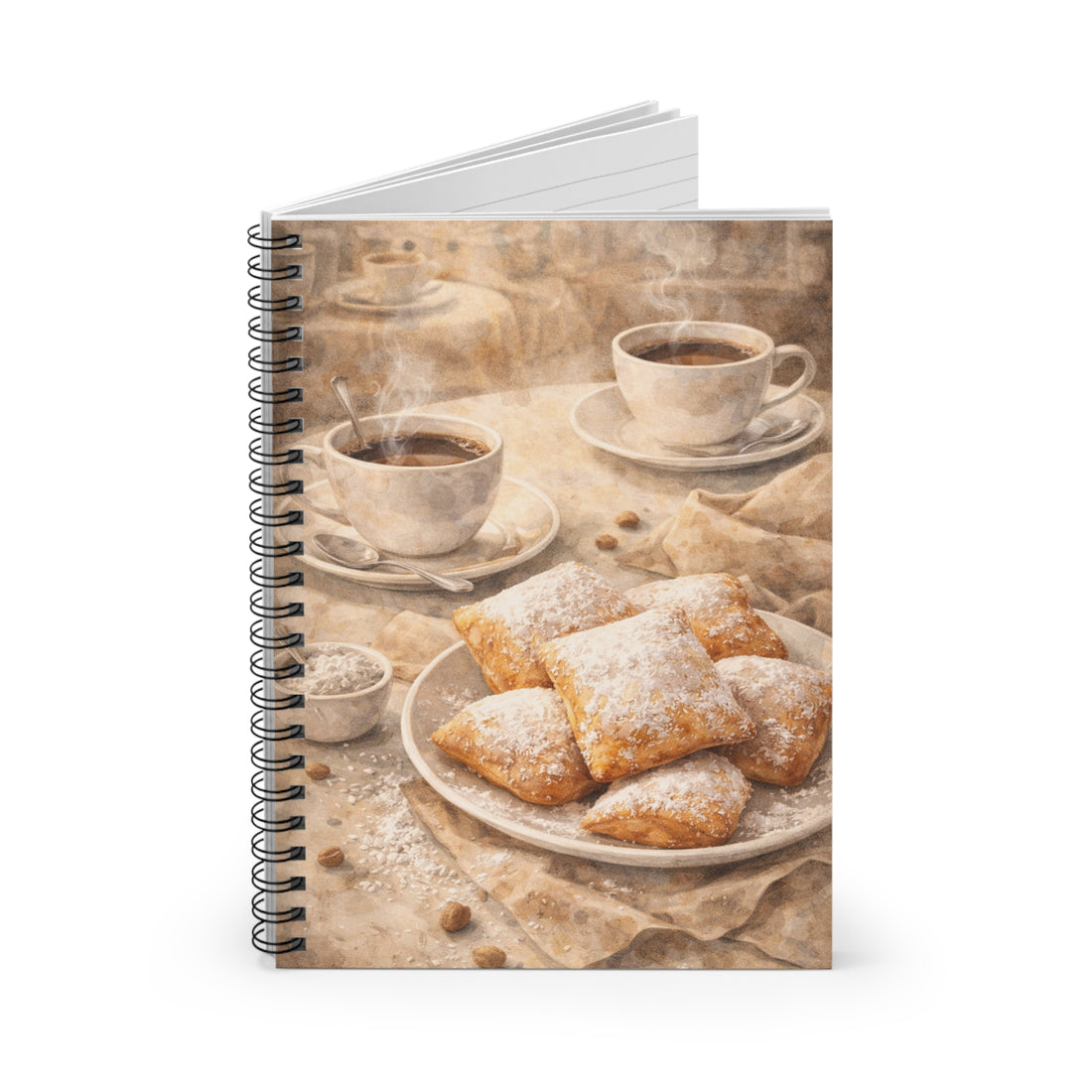 Coffee Beignets Spiral Notebook