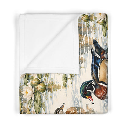 Wood Duck Pond Baby Blanket – Southern Wetlands 30" × 40"