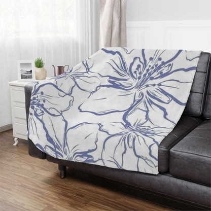 Floral Minky Blanket – Soft Cozy Throw for Home Decor, Baby Shower G