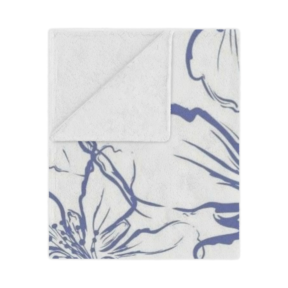 Floral Minky Blanket – Soft Cozy Throw for Home Decor, Baby Shower G