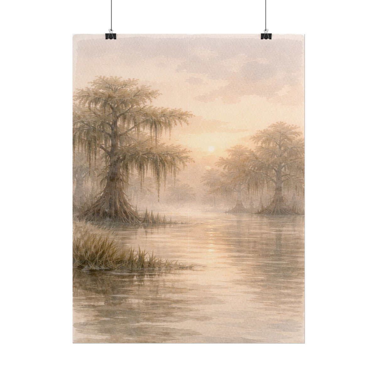 Misty Cypress Swamp Rolled Poster