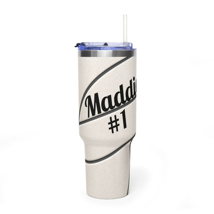 Personalized Volleyball Tumbler – 40 oz Name &amp; Number Travel Cup