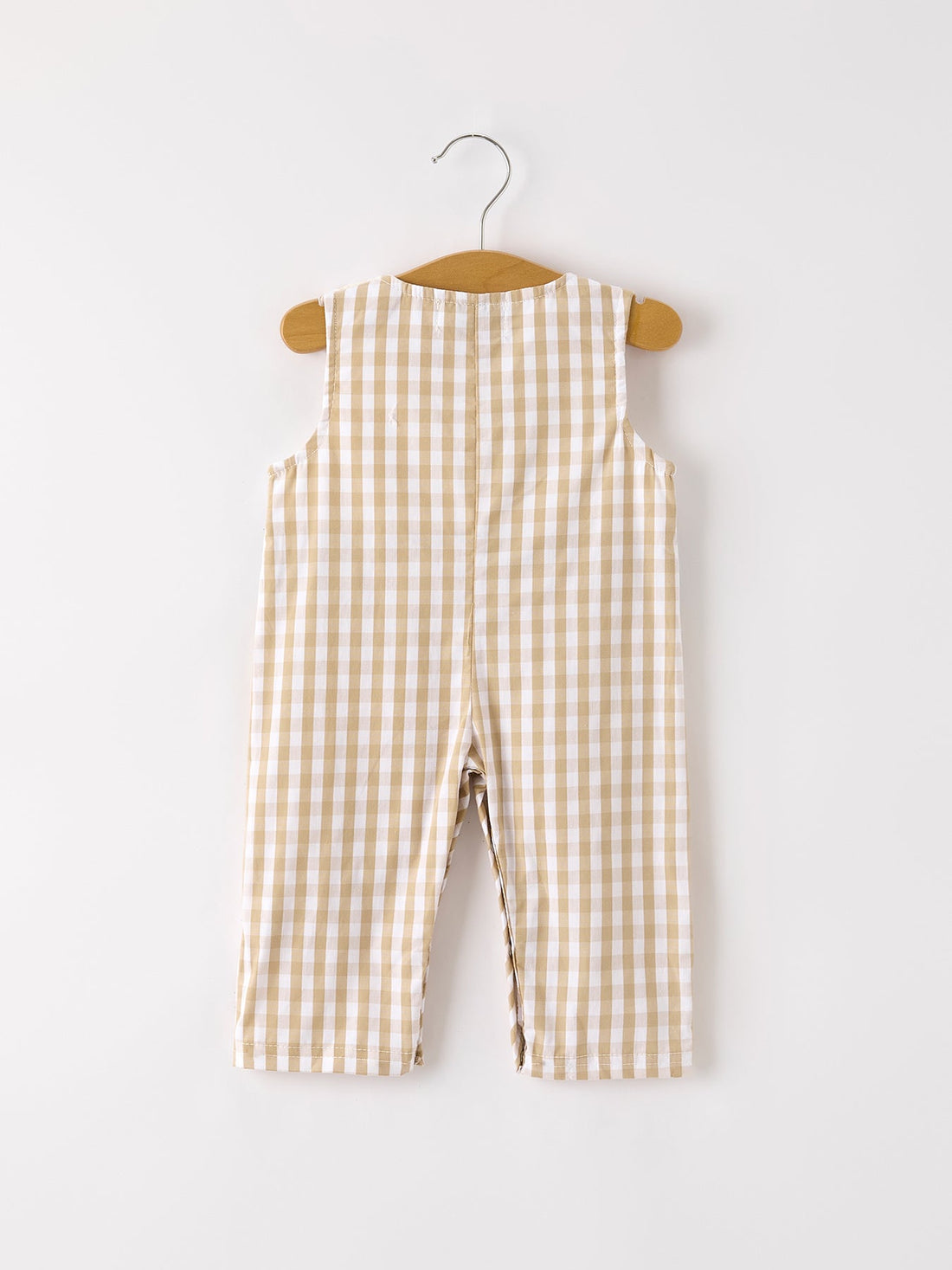 Baby Boys Smocked Chick Apricot Gingham Longall