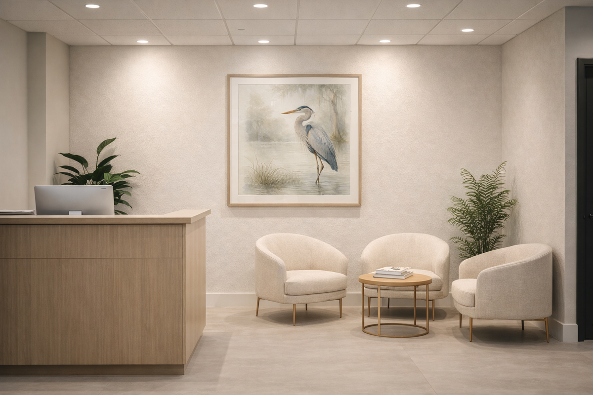 Great Blue Heron Watercolor Art – Coastal Bird Wall Décor