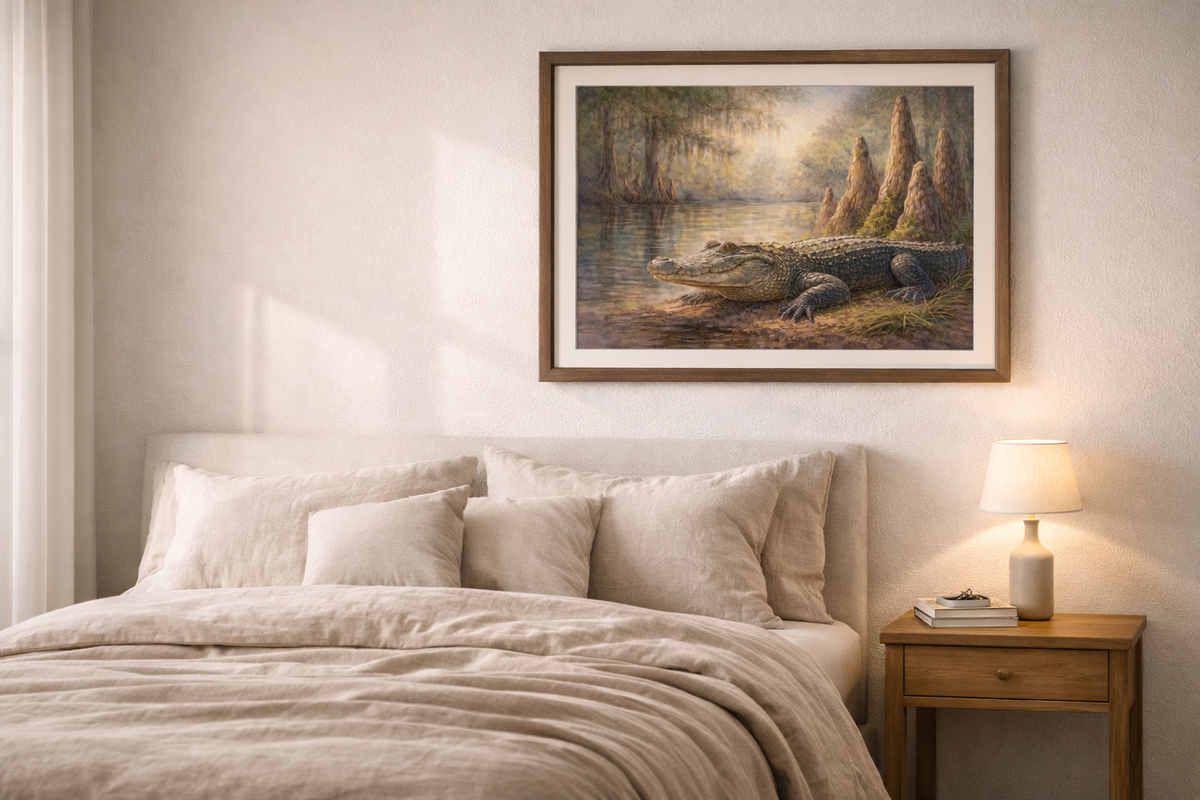 Alligator among Cypress Knees Art