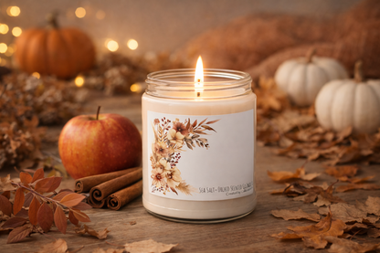 Soy Candle — Autumn Floral Scented 9oz