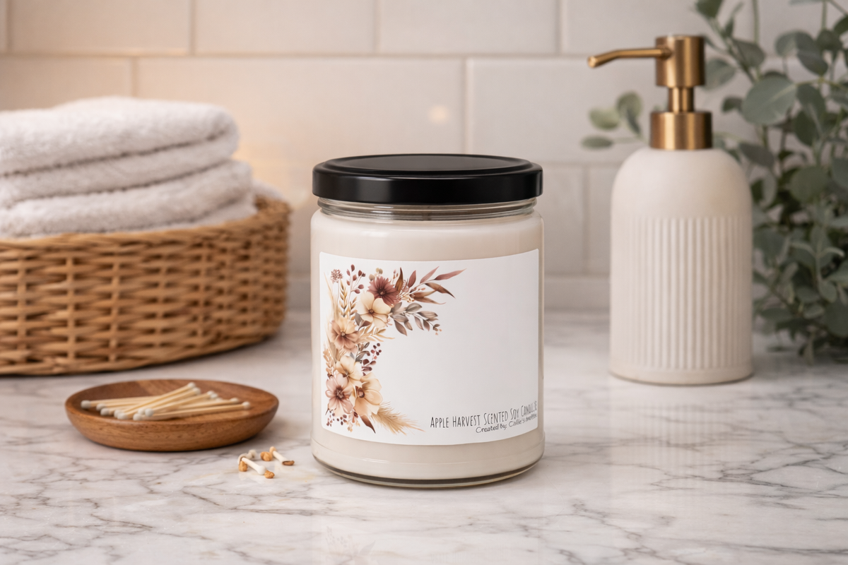 Soy Candle — Autumn Floral Scented 9oz