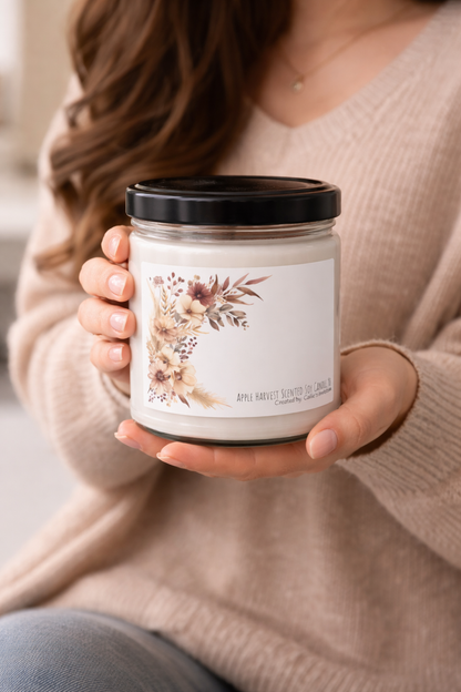 Soy Candle — Autumn Floral Scented 9oz