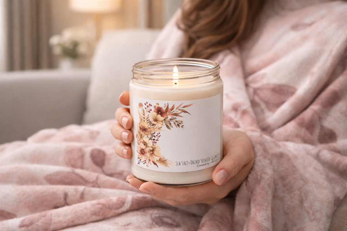 Soy Candle — Autumn Floral Scented 9oz