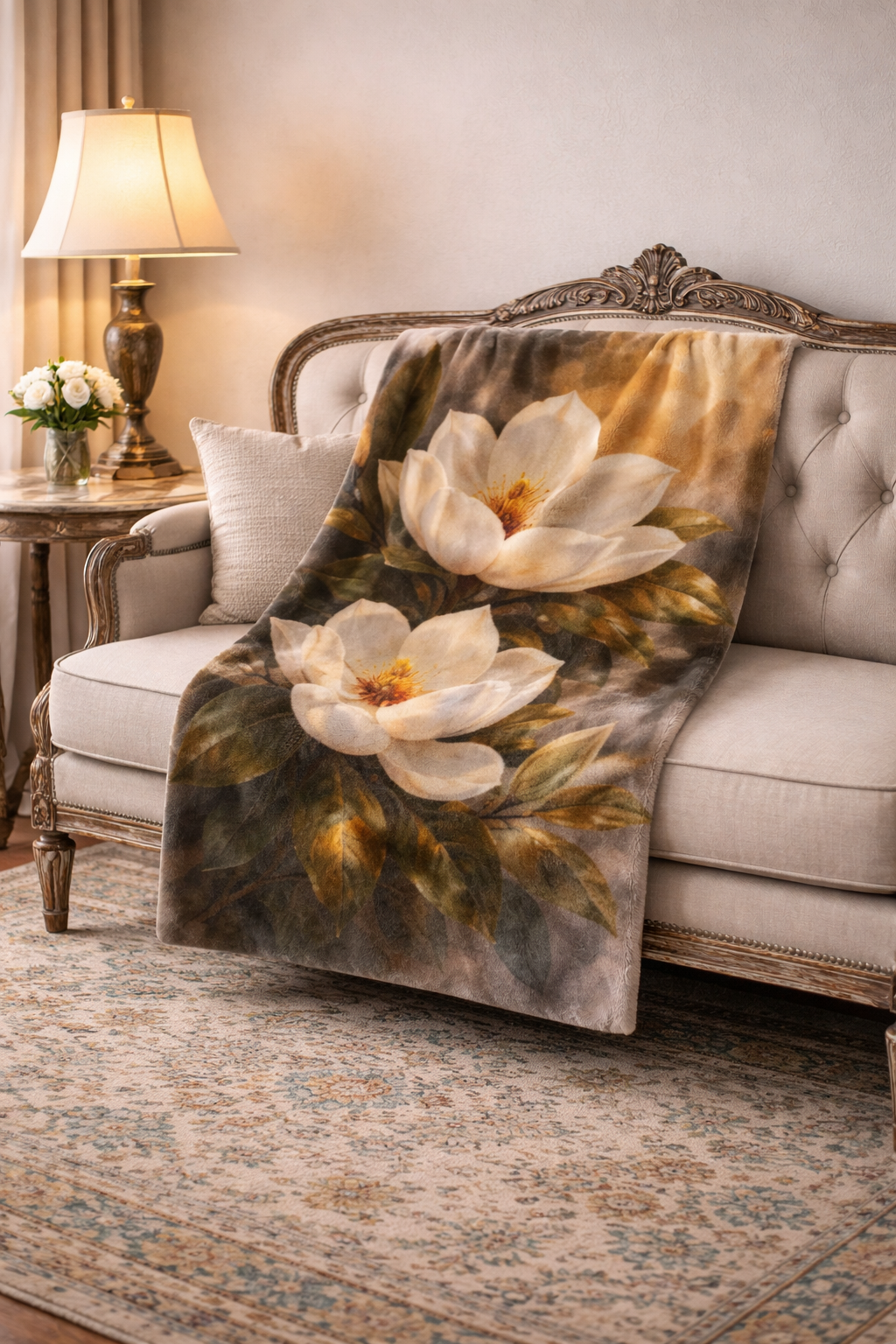 Magnolia Blossom Minky Blanket