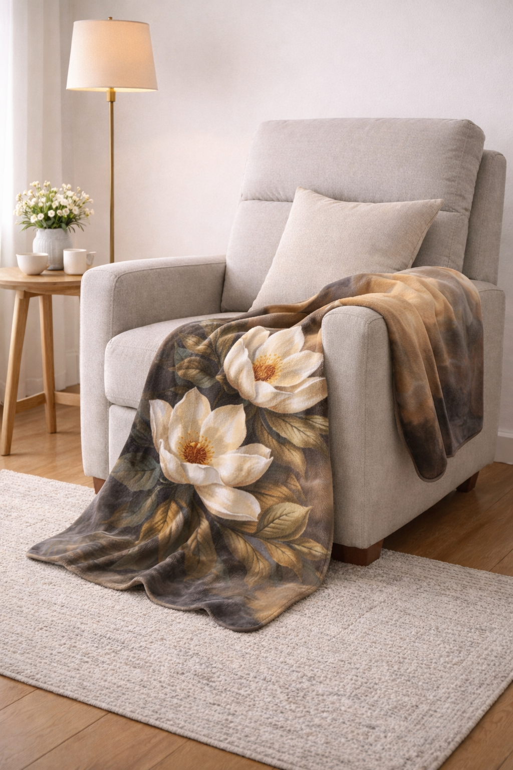 Magnolia Blossom Minky Blanket