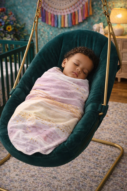 Meadow Ribbons Baby Fleece Blanket – Pastel Nursery Throw