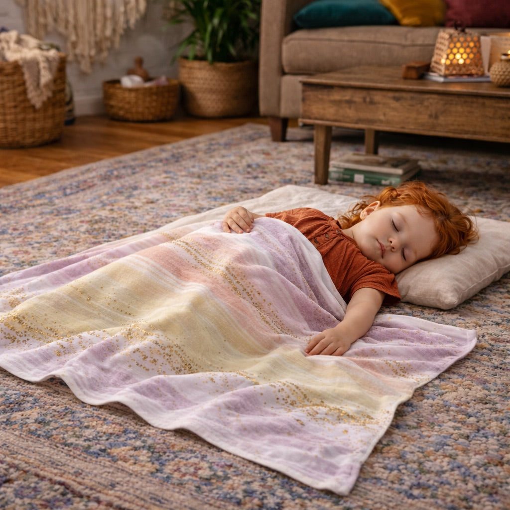 Meadow Ribbons Baby Fleece Blanket – Pastel Nursery Throw