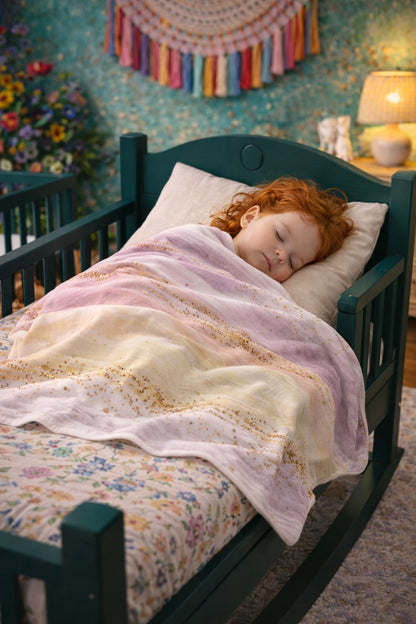 Meadow Ribbons Baby Fleece Blanket – Pastel Nursery Throw