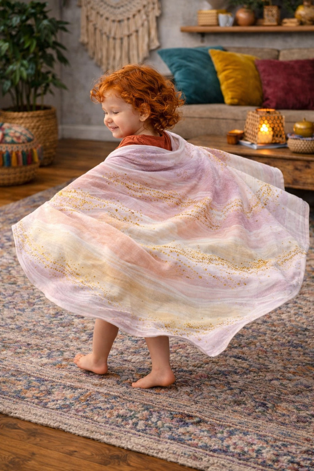 Meadow Ribbons Baby Fleece Blanket – Pastel Nursery Throw