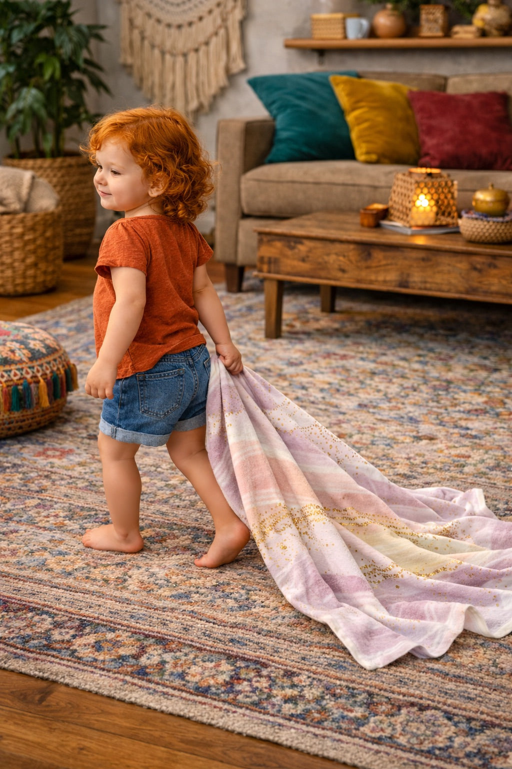 Meadow Ribbons Baby Fleece Blanket – Pastel Nursery Throw