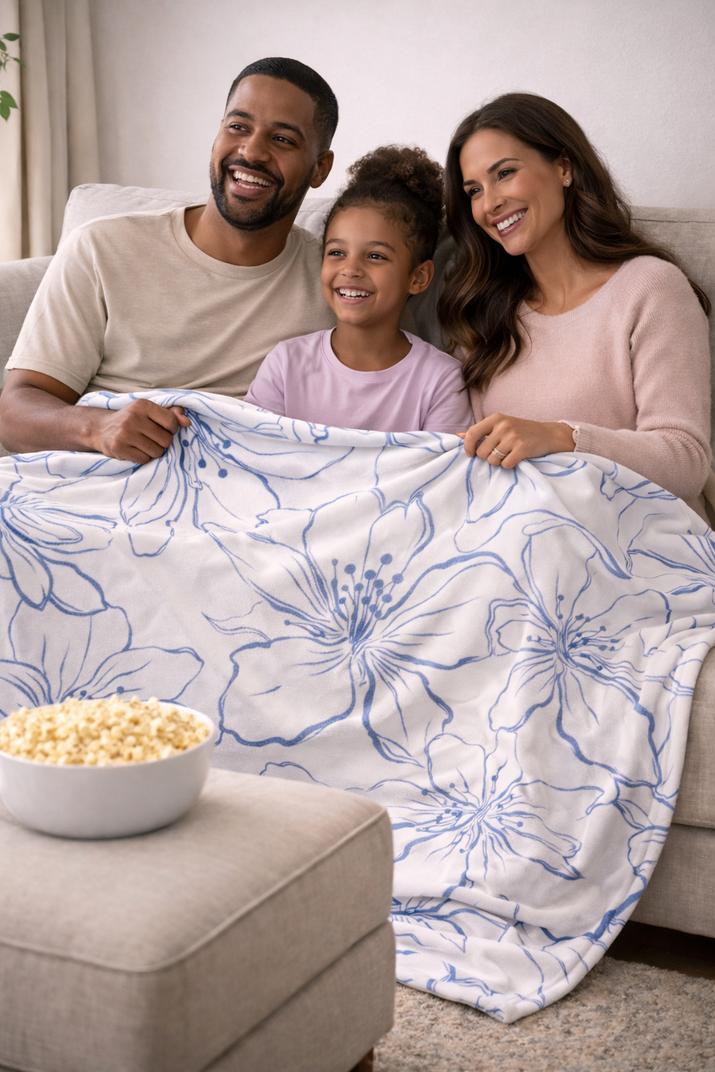 Floral Minky Blanket – Soft Cozy Throw for Home Decor, Baby Shower G
