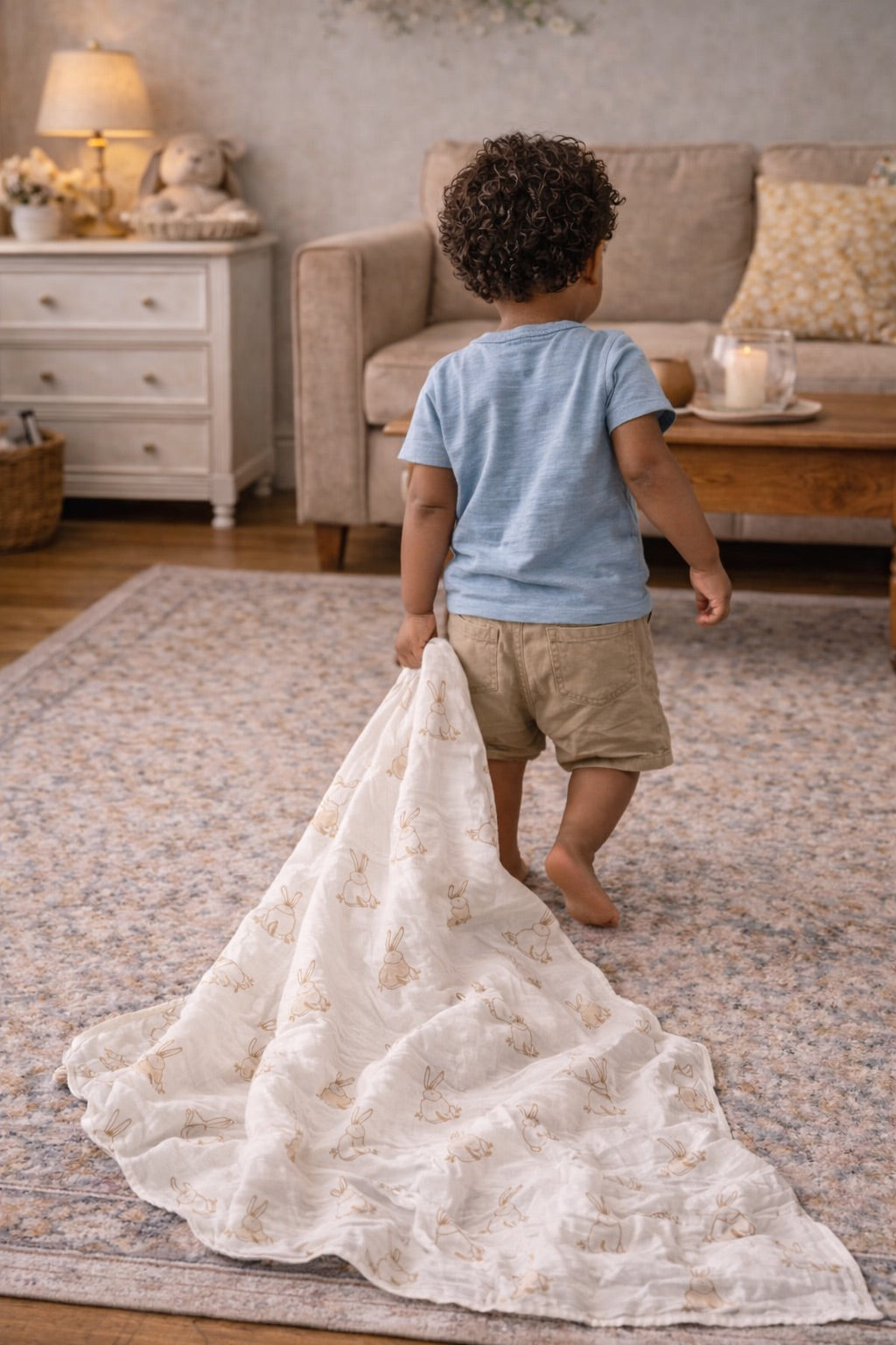 Bunny Fleece Baby Blanket – Soft Nursery Snuggle Throw