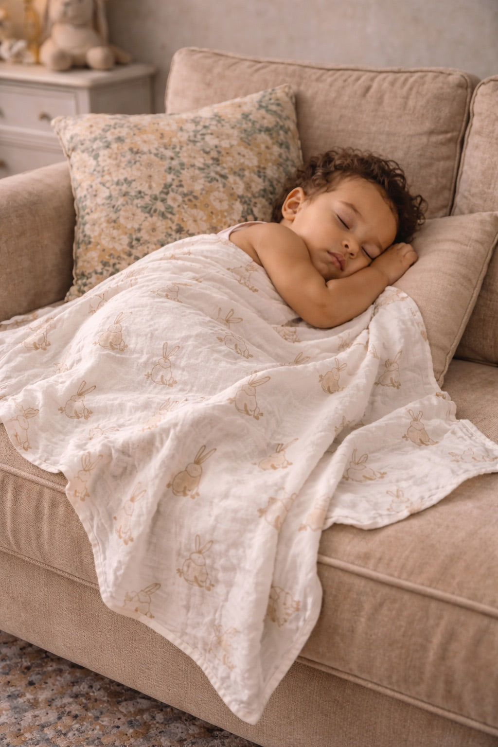 Bunny Fleece Baby Blanket – Soft Nursery Snuggle Throw