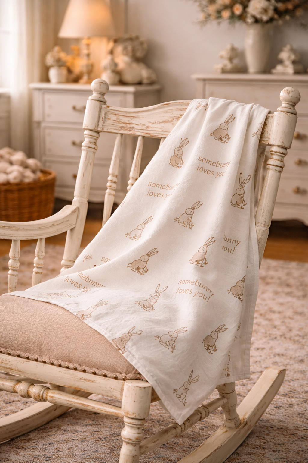 Bunny Fleece Baby Blanket – Soft Nursery Snuggle Throw