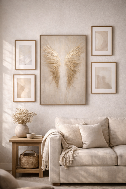 Angel Wings Gold Feather Poster