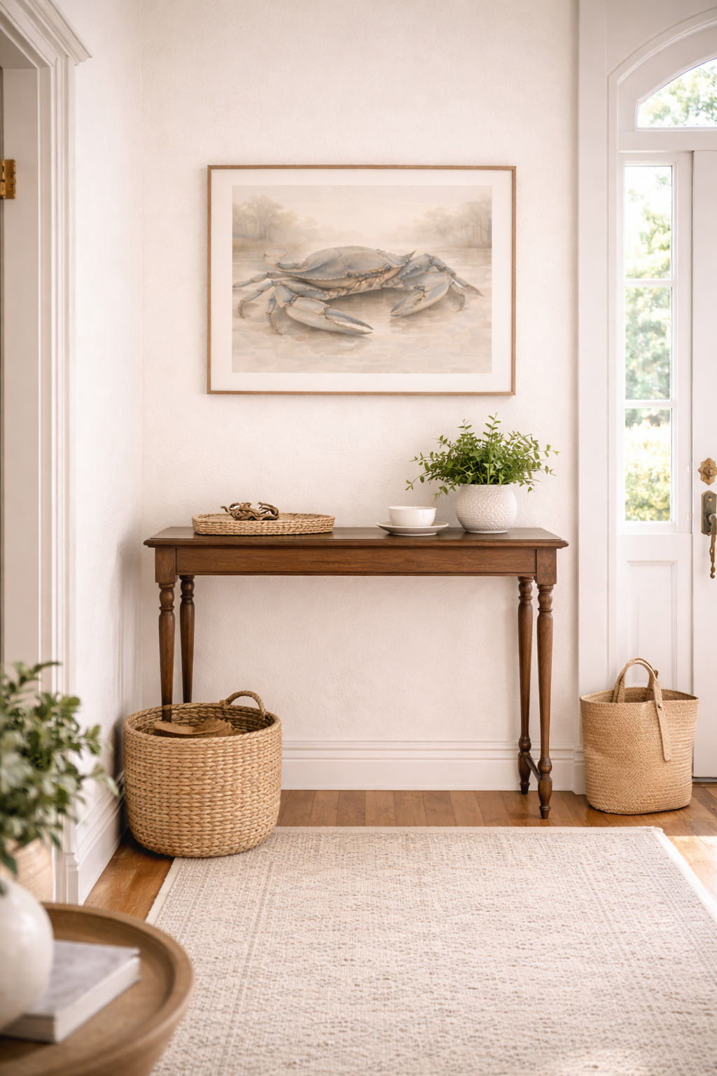 Blue Crab Illustration Rolled Poster