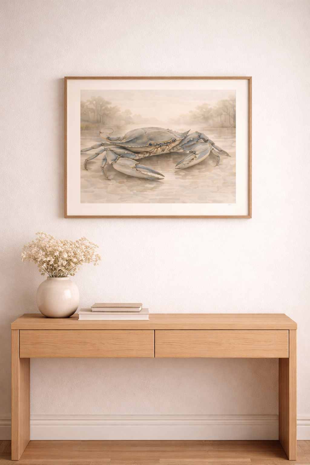 Blue Crab Illustration Rolled Poster