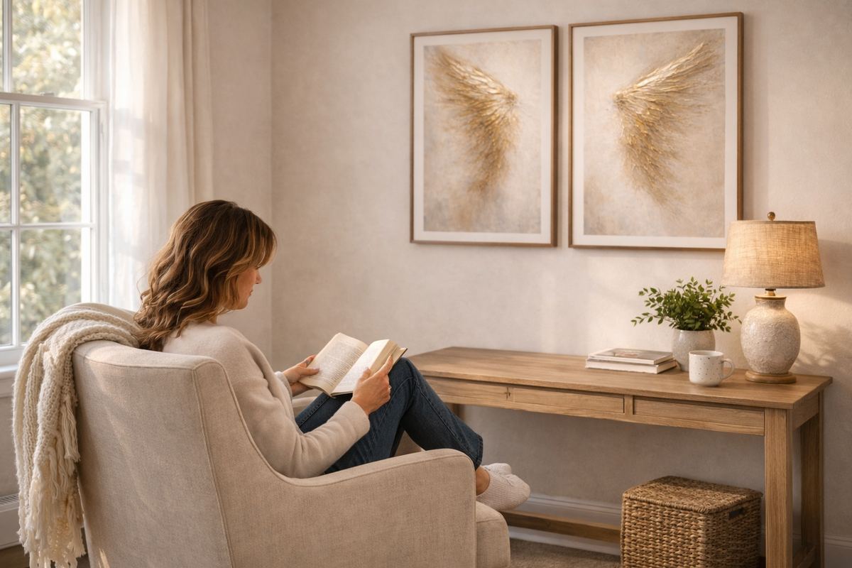 Southern Heirloom Golden Angel Wings Diptych Wall Art