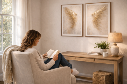 Southern Heirloom Golden Angel Wings Diptych Wall Art
