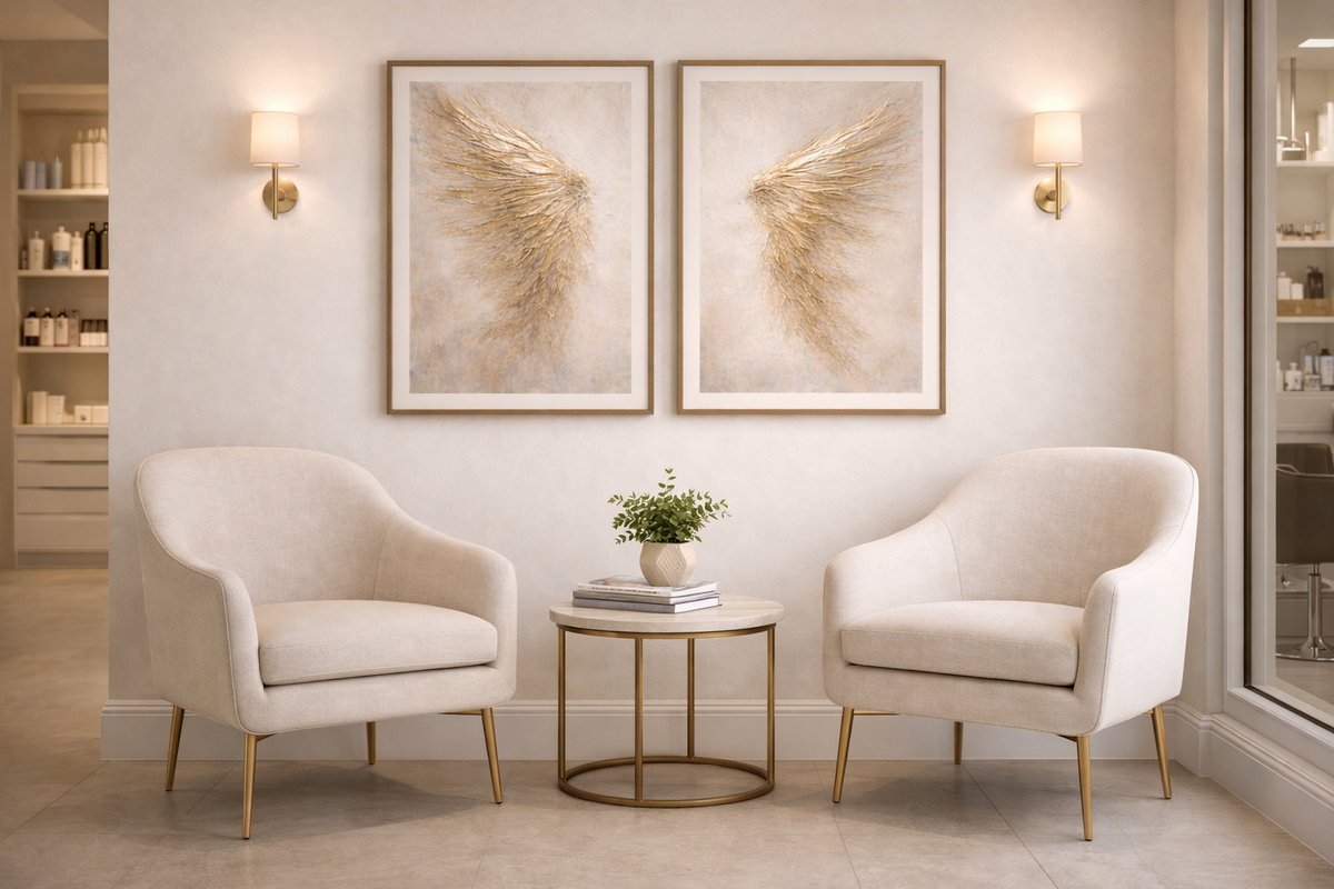 Southern Heirloom Golden Angel Wings Diptych Wall Art