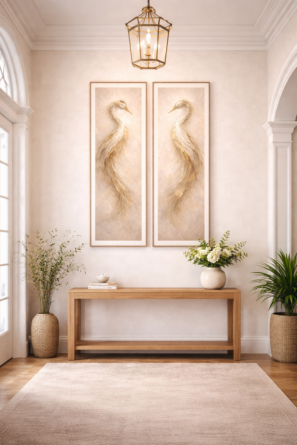 Southern Heirloom Golden Heron Diptych Wall Art Set