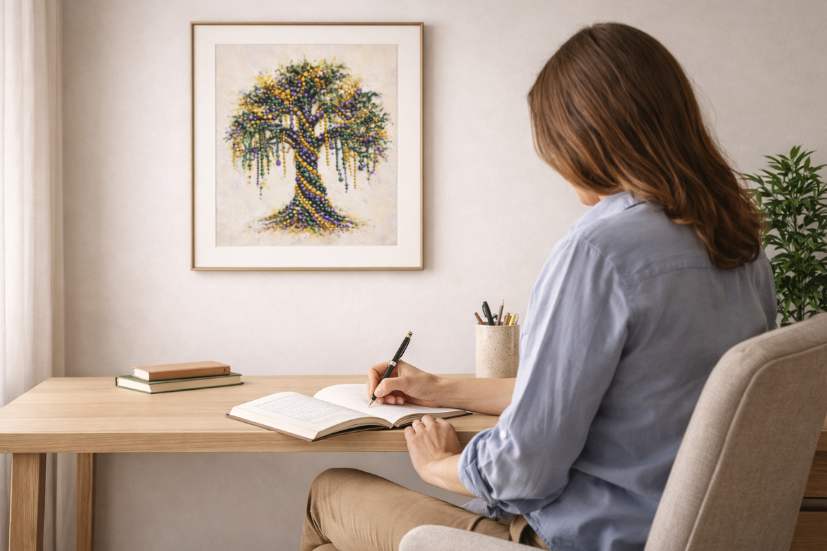 Mardi Gras Bead Tree Wall Art