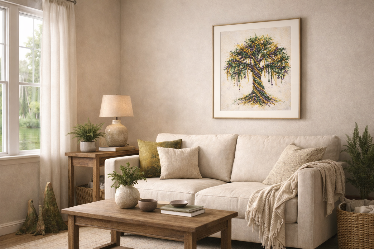 Mardi Gras Bead Tree Wall Art