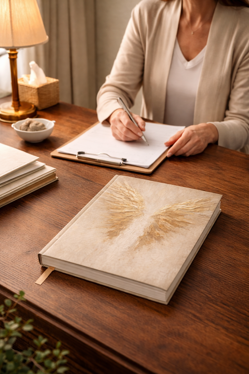 Gold Angel Wings Hardcover Journal