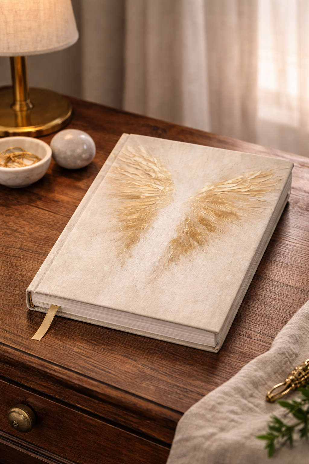 Gold Angel Wings Hardcover Journal
