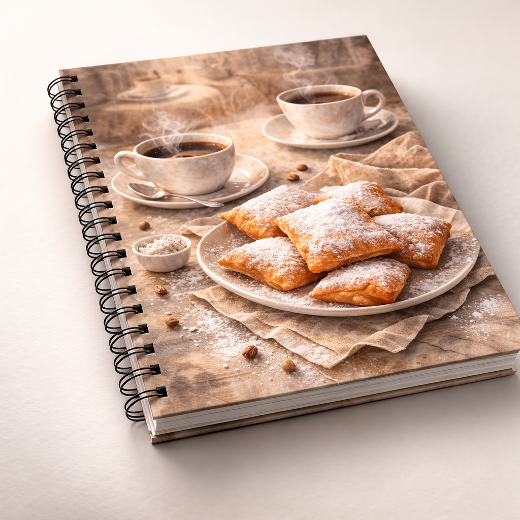 Coffee Beignets Spiral Notebook