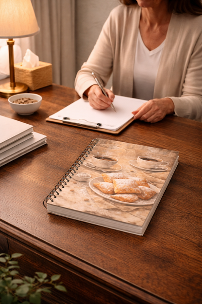 Coffee Beignets Spiral Notebook