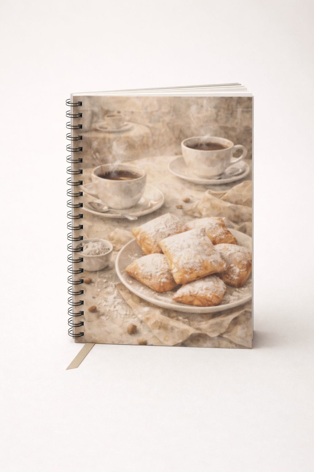 Coffee Beignets Spiral Notebook