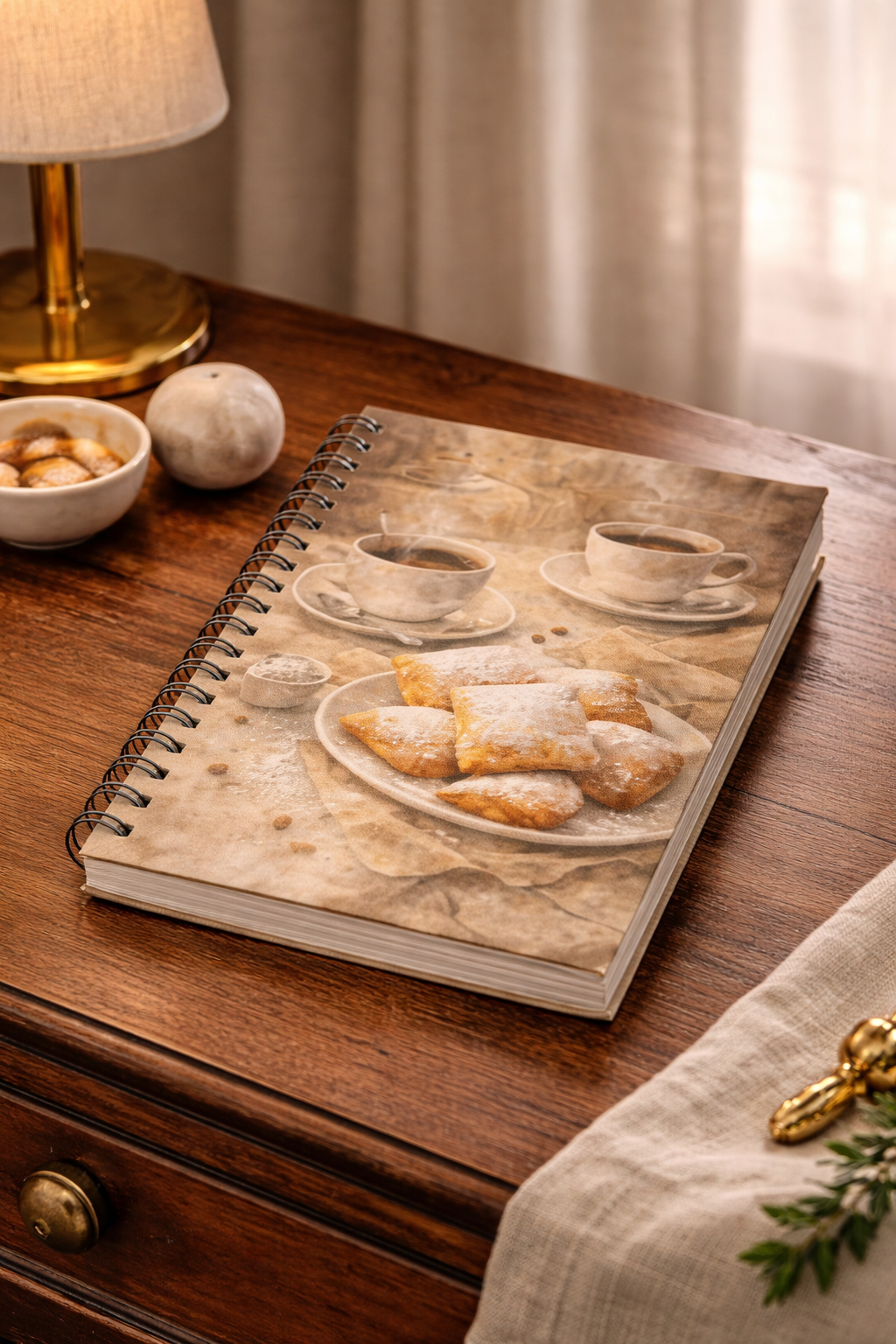 Coffee Beignets Spiral Notebook