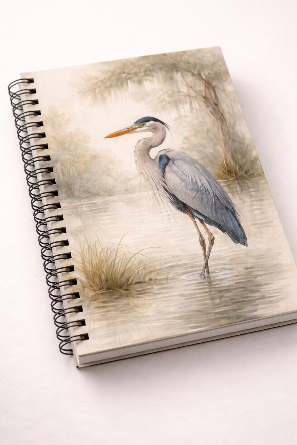 Heron Watercolor Spiral Notebook