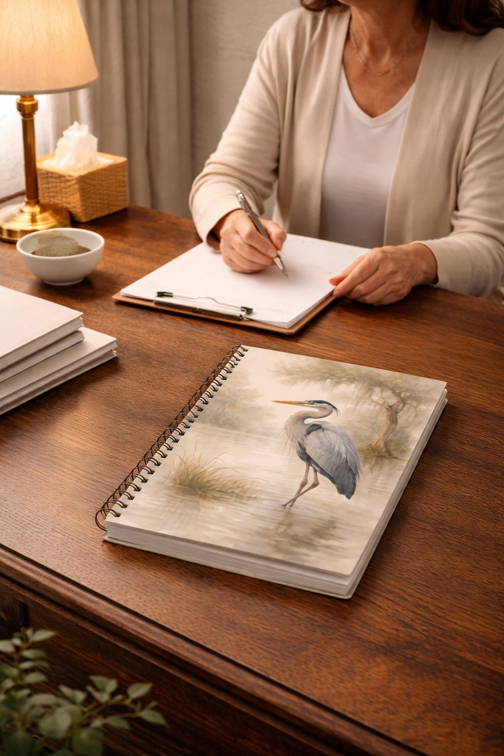 Heron Watercolor Spiral Notebook